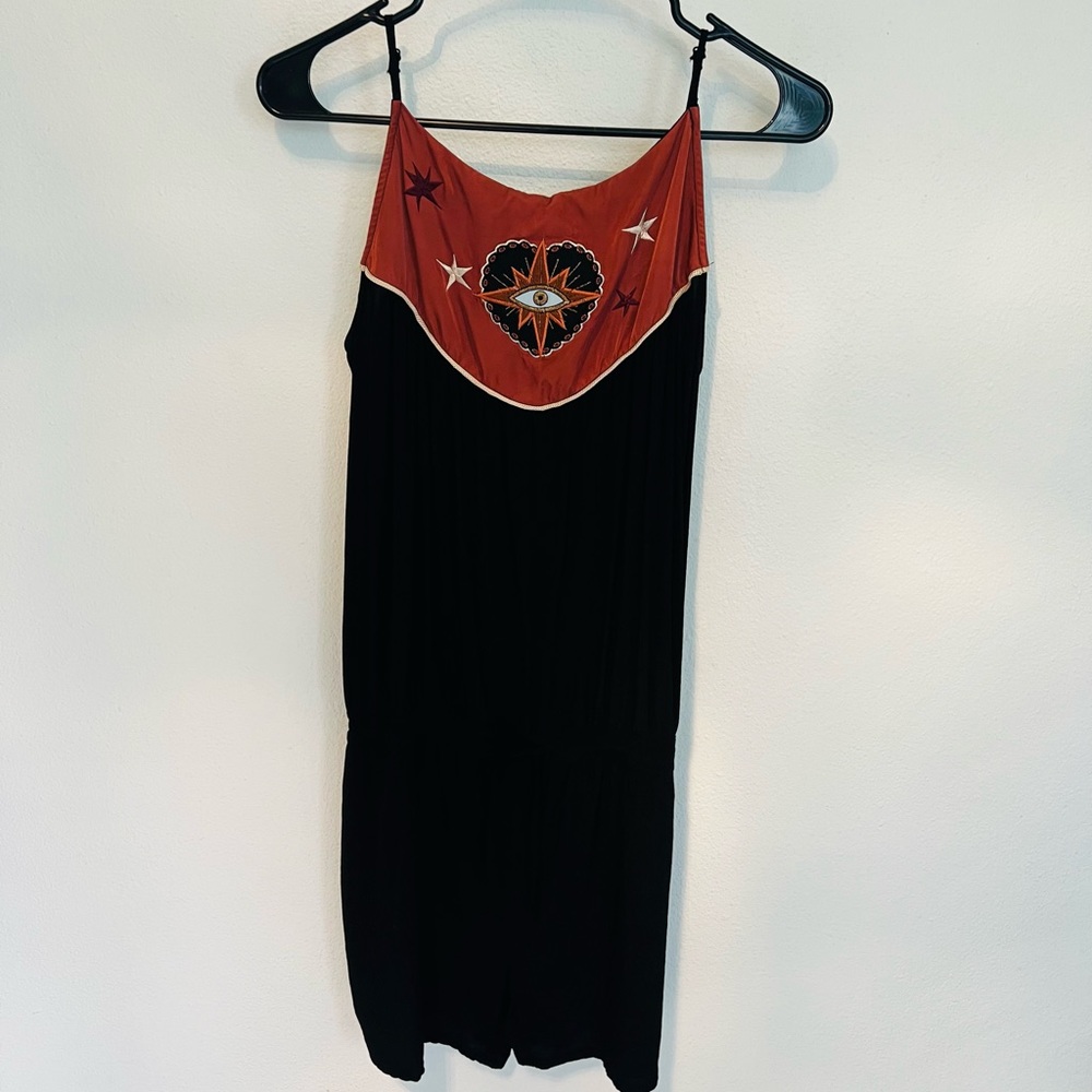 Draw String Hand Embroidered Romper - image 1